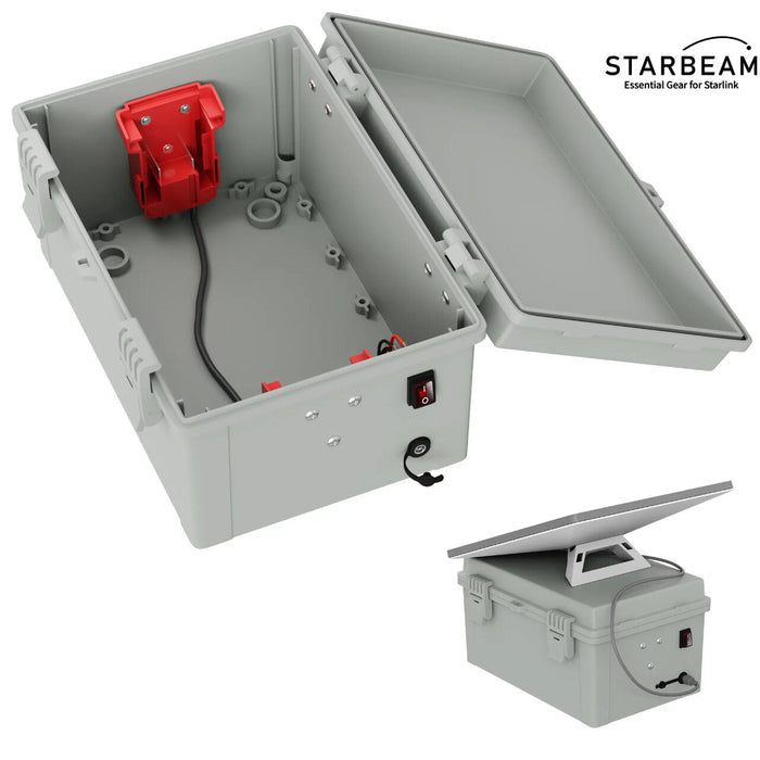 STARBEAM Starlink Mini Dual Milwaukee 18V-20V Battery Adapter Box with DC plug and switch