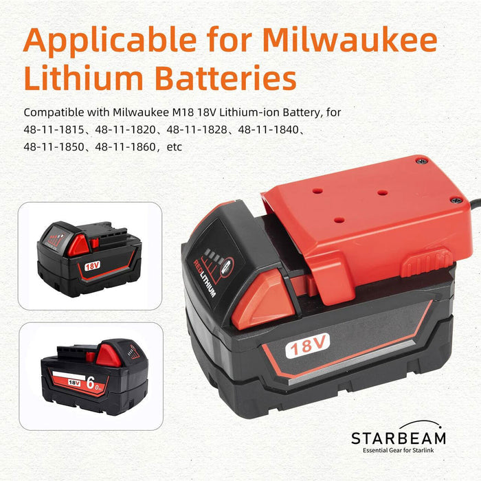 STARBEAM Starlink Mini Milwaukee 18V Battery Adapter, adapter close-up