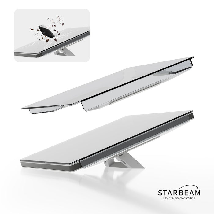 STARBEAM Starlink Mini Protective HDPE Hard Shell Cover, transparent, fitted over dish