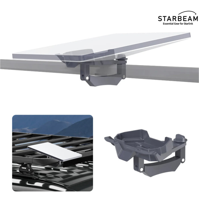 STARBEAM Starlink Mini Roof Rack Mount, aluminium alloy on vehicle crossbar