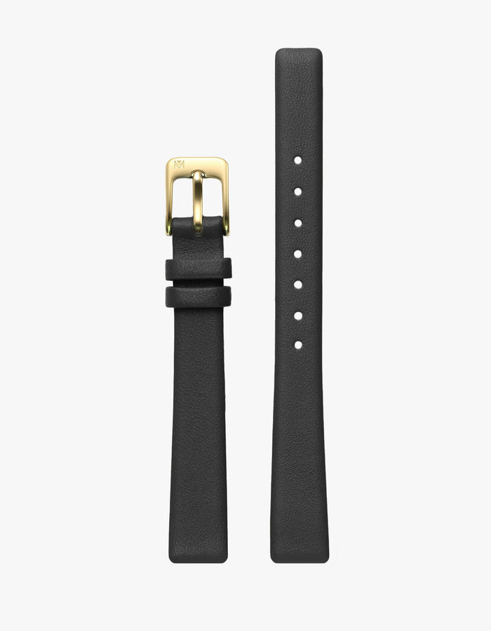 Symmetria Series - Black Leather Watch Strap
