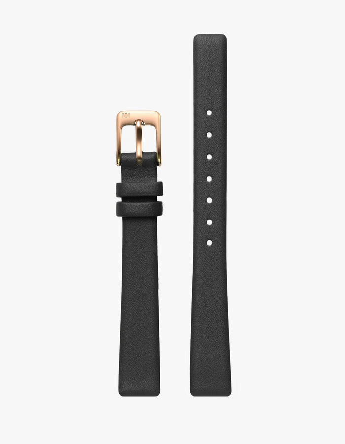 Symmetria Series - Black Leather Watch Strap