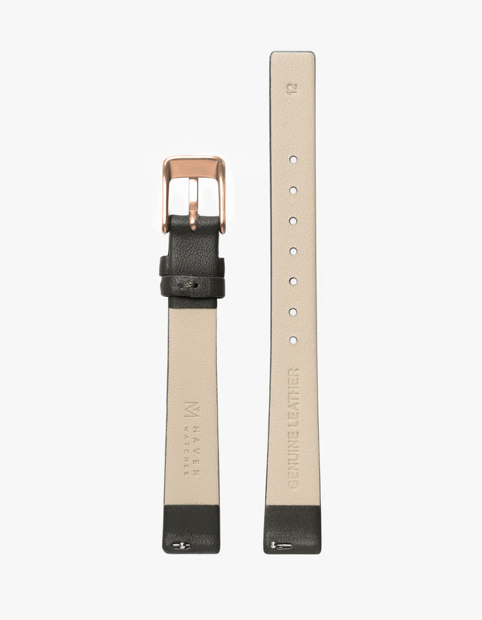 Symmetria Series - Black Leather Watch Strap