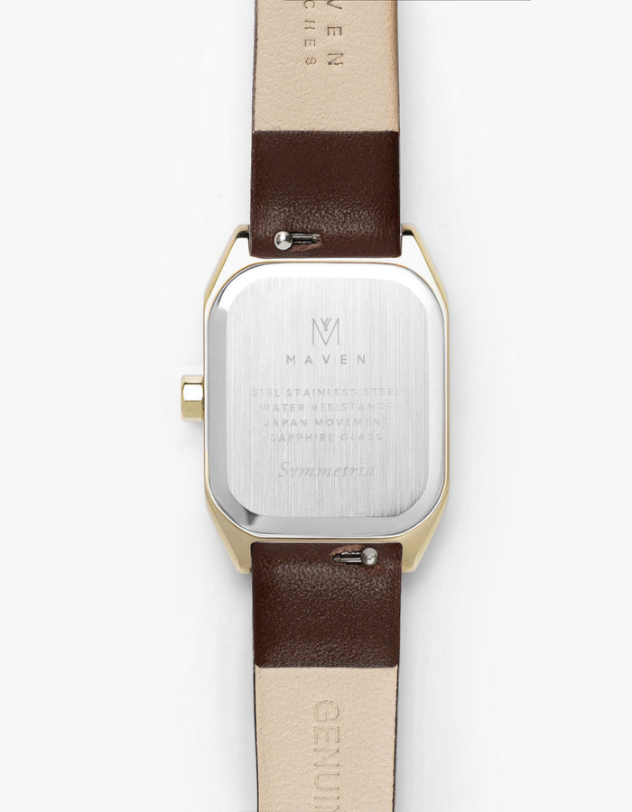 Symmetria Series - Mahogany Leather Watch Strap