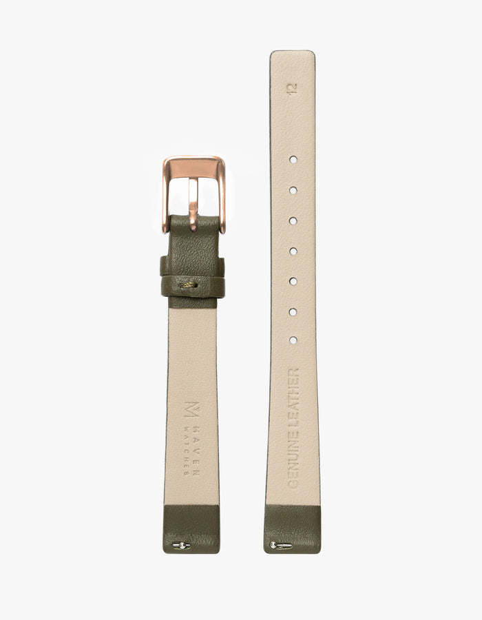 Symmetria Series - Olive Leather Watch Strap