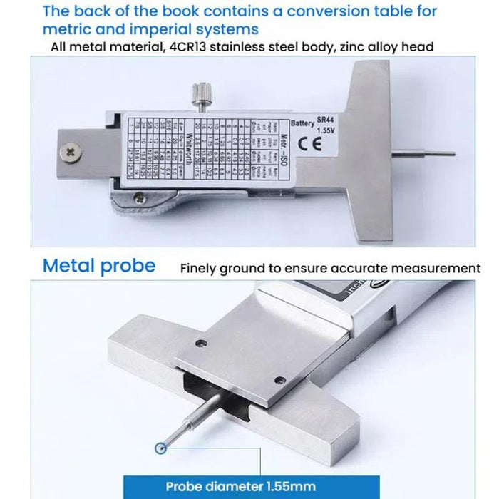 Syntek Digital Tire Tread Depth Gauge - Electronic Display Caliper for 0-25mm Measurement