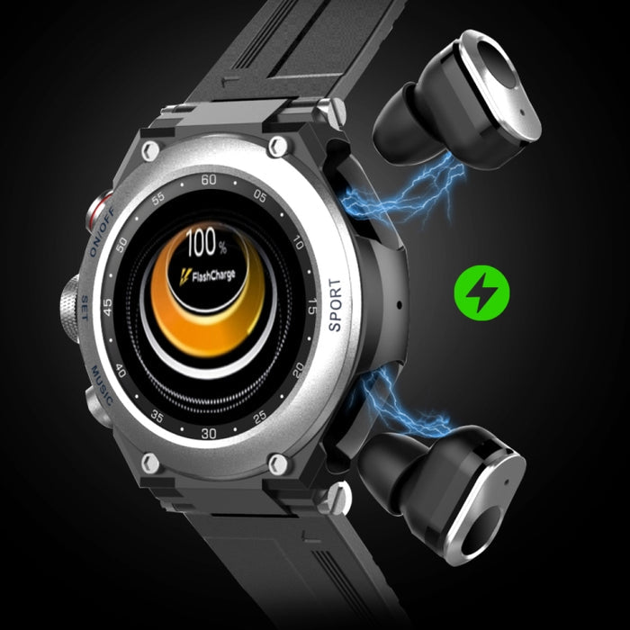 T92 2-in-1 Smart Watch with Bluetooth Headset – 1.28" IPS, Heart Rate & Music
