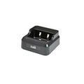 A black dual-battery charger with the brand name 'tait' printed on the front