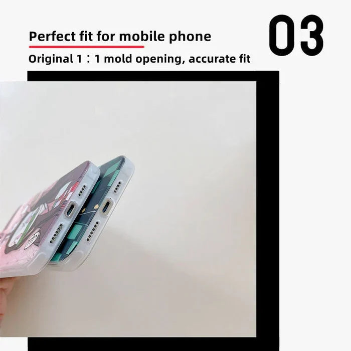 Tanjirou/Nezuko Apple exquisite Trend Silicone Anti-collision phone case