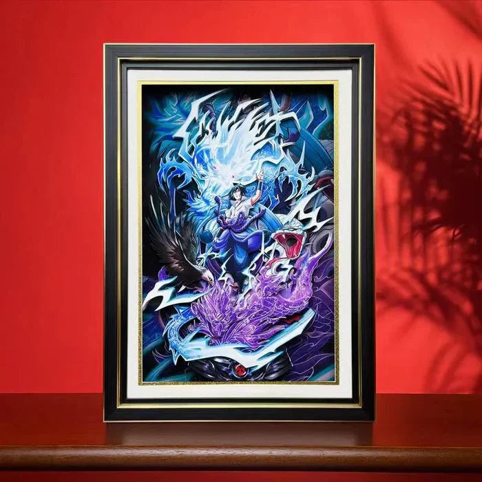 Uchiha Sasuke handsome cartoon handicraft 3D drawing