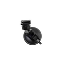 A black plastic suction cup mount with a quick-release clamp