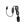 A black USB adapter cable with a USB-A connector on one end and a cylindrical power plug on the other