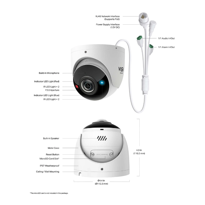 VG-S485PI
VIGI 8MP IR Panoramic Turret IP Camera