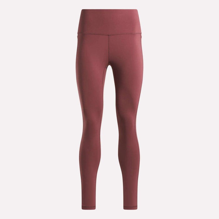 Reebok Women's Odyssey High-Rise 7/8 Leggings in solid mauve, shown against a plain light background.