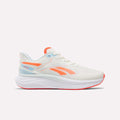 Introducing the Women's Viva Speed Shoes by Reebok in Chalk/Neon Cherry/White. These athletic sneakers feature a white base with striking neon cherry and crisp white accents, highlighted by the signature Reebok logo on the side and a thick supportive sole. Displayed on a plain background, they are thoughtfully designed for all-day comfort, offering breathability and cushioned support to complement your active lifestyle.
