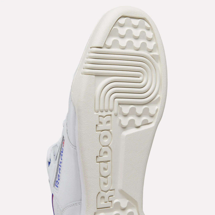 Close-up of the sole on Reebok Women's Club C 85 Shoes, featuring the Reebok logo and a textured tread pattern—an iconic choice in women’s footwear.