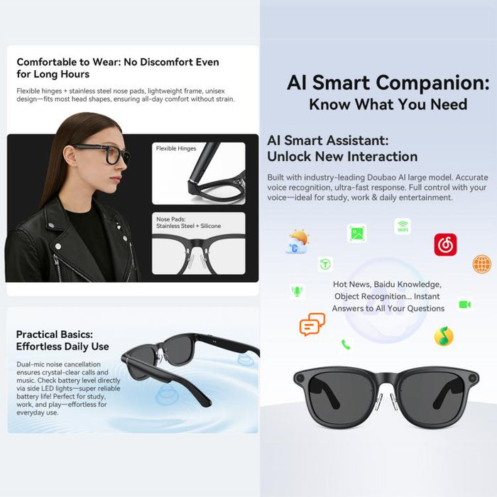 X01 Cycling Smart AI Glasses 8MP – Stabilization, WiFi, BT Call, AI Translation