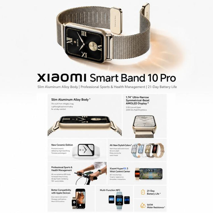 Xiaomi Smart Band 10 Pro – Health & Fitness Tracker with Style