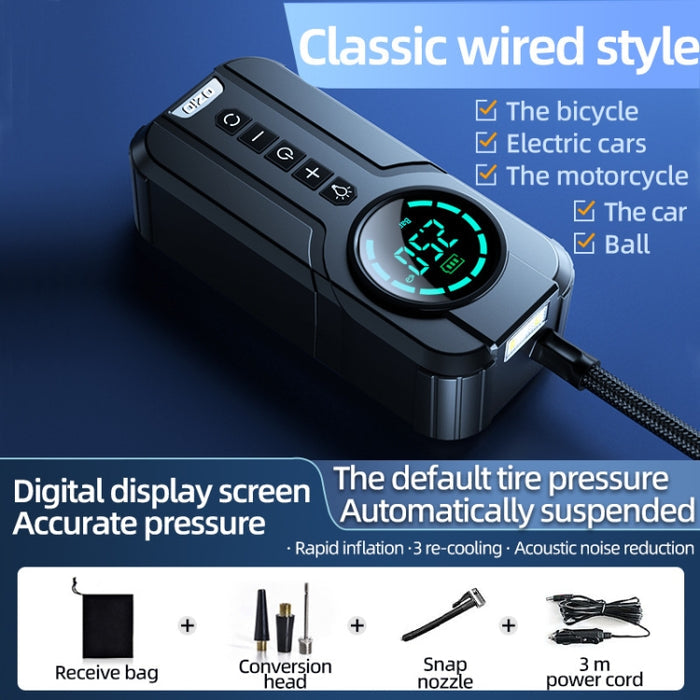YX1819 Car Portable Air Pump - High Power Wired Inflator for Electric Vehicle Tires
