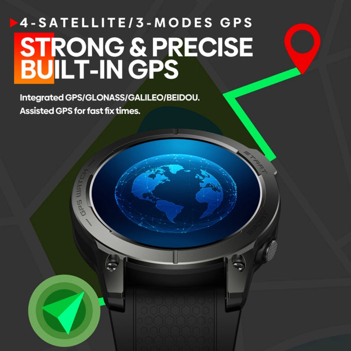 Zeblaze Stratos 3 Smart Watch – 1.43" AMOLED, IP68, Bluetooth Call & GPS