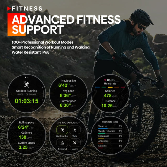 Zeblaze Stratos 3 Smart Watch – 1.43" AMOLED, IP68, Bluetooth Call & GPS