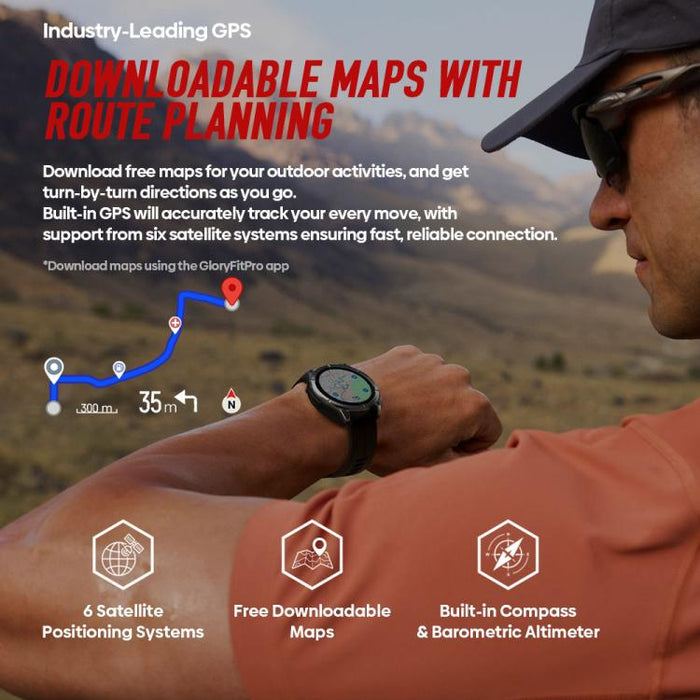 Zeblaze Stratos 4 Pro Rugged GPS Smart Watch – 1.43", 5 ATM/IP69K, Flashlight